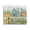 Stupell Industries Contemporary Blue Farm Barn Hay Bails Empty Field Canvas Wall Art